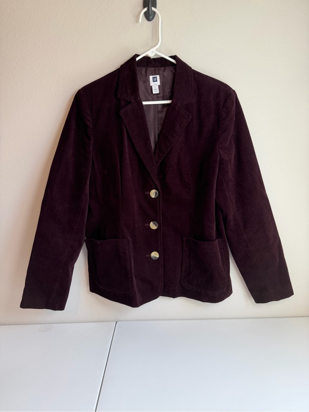 GAP Women's Deep Plum Corduroy Blazer